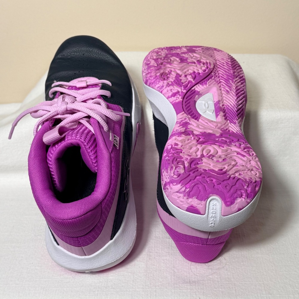 Under Armour Lockdown 6 Basketball Shoes Pink Black Purple 3028513-103 Youth 6Y - Picture 4 of 10